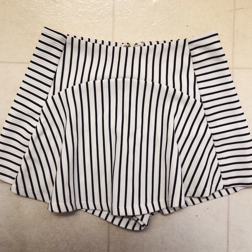 Black & White Striped Skort
